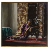 Harry McCormick (American, b.1942) 'Purple Kimono' Oil on Canvas