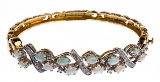 14k Yellow Gold, Opal and Diamond Bracelet