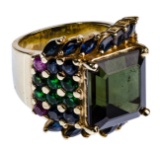 Sarosi 14k Yellow Gold and Semi-Precious Gemstone Ring