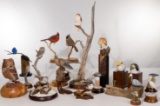 Carved Wood Avian Figurine Assortment