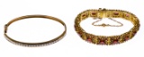 14k Yellow Gold and Gemstone Bracelets