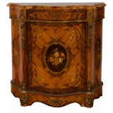 Fruitwood Marquetry Inlay Cabinet