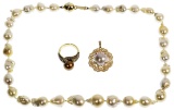 14k Yellow Gold and Pearl Jewelry Assortment