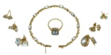 14k Yellow Gold and Aquamarine Jewelry Assortment