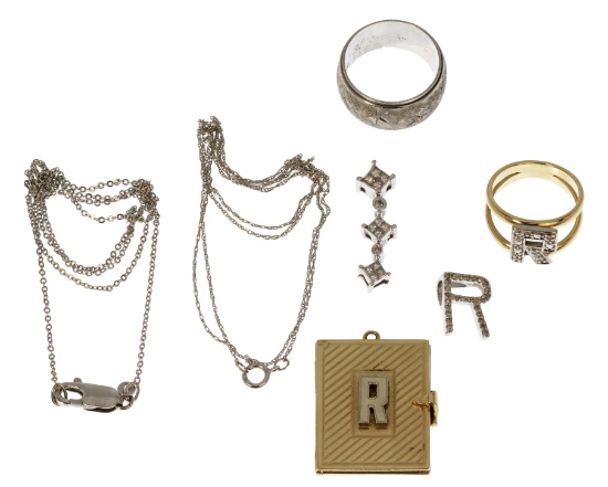 14k White and Yellow Gold Jewelry Assortment