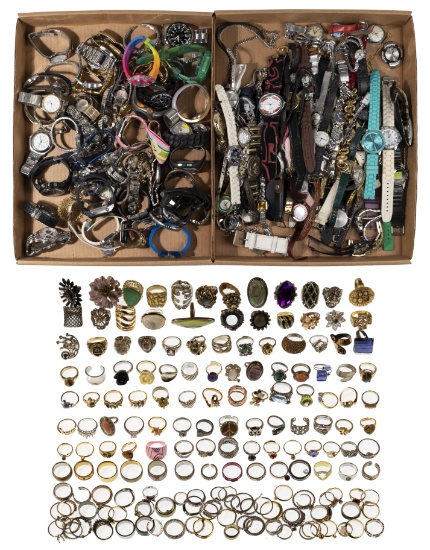 Costume Ring and Wristwatch Assortment