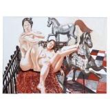 Philip Pearlstein (American, b.1924) 'Models and Horses' Lithograph