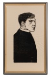 Leonard Baskin (Canadian, 1922-2000) 'Self-Portrait as Priest' Woodcut
