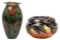 Charles Lotton Bowl and Eickholt Vase