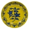 Chinese Yellow on Blue and White Porcelain Bowl