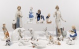 Porcelain People and Pet Figurine Assortment