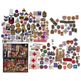 Military and Fraternal Medal, Patch and Pin Assortment