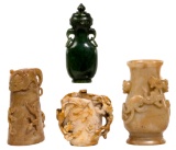 Chinese Carved Jade Vase Assortment