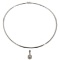 14k White Gold Omega Necklace and Diamond Pendant