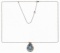 18k White Gold and Gemstone Pendant on Attached 14k Gold Necklace