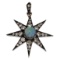 Fine Silver, Opal and Diamond Star Pendant