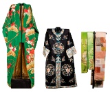 Japanese Silk Kimono and Obi Assortment
