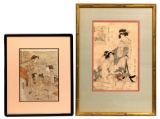 Isoda Koryusai (Japanese, 1735-1790) and Kikukawa Eizan (Japanese, 1787-1867) Woodblock Prints