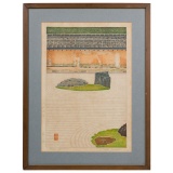 Yoshida Toshi (Japanese, 1911-1995) 'Stone Garden' Woodblock Print