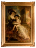 (After) Peter Paul Rubens (Flemish, 1577-1640) 'Helena Fourment with Her Son Francis' Oil on Canvas