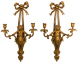 Louis XVI Style Gilt Metal Sconces