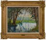 Paul-Emile Pissarro (French, 1884-1972) 'Les Iles le Matin' Oil on Canvas