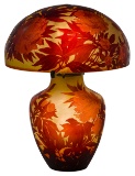 Galle 'Peony' Cameo Glass Table Lamp