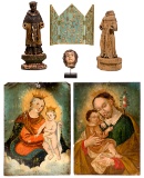 Spanish Colonial Retablo and Santo Assortment