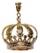 14k Yellow Gold, Ruby and Diamond Crown Pendant