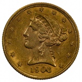 1906-D $5 Gold Coin XF Details