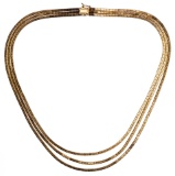 14k Yellow Gold Tri-Strand Necklace