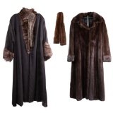 Mink Fur Coat and Mink Trimmed Coat