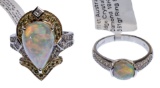 18k White Gold, Opal and Diamond Rings