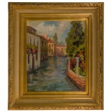 Robert Ferguson (American, 20th century) 'Ponte Fasciani' Oil on Canvas