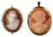 Gold and Carved Shell Cameo Pendants