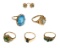 14k Yellow Gold, Emerald / Topaz Jewelry Assortment