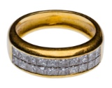 18k Yellow Gold and Diamond Band Ring