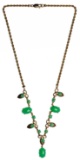 14k Yellow Gold and Jadeite Jade Necklace