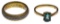 18k Gold, Platinum and 14k Yellow Gold Rings