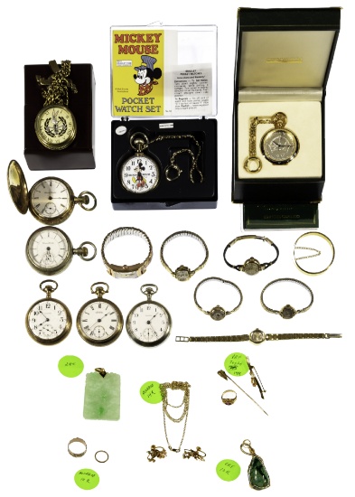 Mixed Gold, Pocket Watch and Wristwatch Assortment