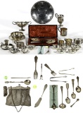 Sterling Silver and Coin Silver (900) Tableware Assortment