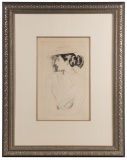Paul Cesar Helleu (French, 1859-1927) 'Woman in Boater' Drypoint Etching