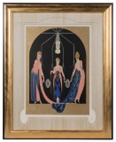 Romain de Tirtoff 'Erte' (Russian / French, 1892-1990) 'The Three Graces' Serigraph