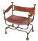 Italian Iron and Brass Savonarola Chair