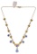 14k Yellow Gold, Pearl and Sapphire Necklace