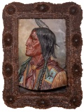 Native American Mixed Media Molded Portrait