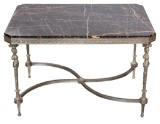 Silverplate and Marble Cocktail Table