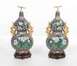 Chinese Cloisonne Double Gourd Urns