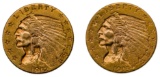 1912 and 1915 $2 1/2 Gold Indian Coins