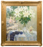 Lyudmila Balandina (Russian, b.1967) 'Russian Lilies' Oil on Canvas
